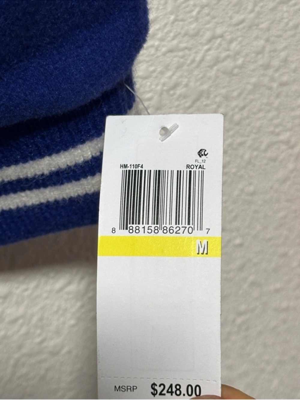 Hudson Varsity Jacket Men’s Sz M Medium Royal Blue Pockets Wool HM-110F4 - Picture 5 of 5
